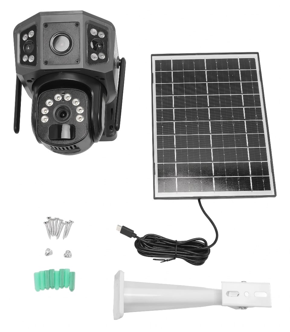 Cámara De Seguridad Solar PTZ Ultra HD (Doble Lente)